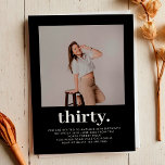 Convites Aniversário de 30 anos de Fotografia Mínima Preta<br><div class="desc">Convite para aniversário de 30 anos de Fotografia Mínima Preta Simples</div>
