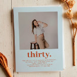 Convites Aniversário de 30 anos de Fotografia Mínima Simple<br><div class="desc">Convite para aniversário de 30 anos de Fotografia Mínima Simples Azul</div>