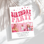 Convites Aniversário de 30 anos de Fotografia Rosa Típica M<br><div class="desc">Convite para aniversário de 30 anos de Fotografia Rosa com Tipografia Retroativa Moderna</div>