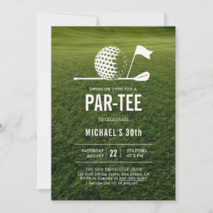 Convites Aniversário de 30 anos de Golfe para Homens Minima
