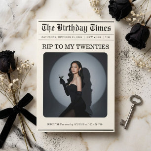 Convites Aniversário de 30 anos de jornal engraçado RIP Twe