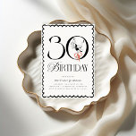 Convites Aniversário de 30 anos de Martini Clássico Negro e<br><div class="desc">Convite para aniversário de 30 anos Martini Clássico Negro e Branco</div>