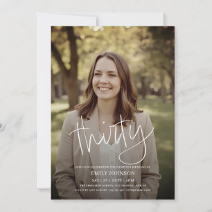 Convites Aniversário de 30 anos de Mínimo de Foto de Script