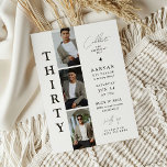 Convites aniversário de 30 anos de na moda TRINTA Fita de F<br><div class="desc">Convite de festas na moda. Design apresenta uma coleção de fotos e um modelo de aniversário elegante. Todo texto é facilmente personalizado.</div>