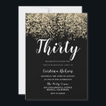 Convites aniversário de 30 anos de ouro preto-brilhante par<br><div class="desc">Ouro do  Glitter Black Mens ou Womans Convite para aniversário de 30 anos Ver itens correspondentes em Niche e Nest Store</div>