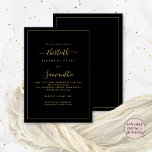 Convites aniversário de 30 anos de Partido de Borda de Scri<br><div class="desc">Borda Dourada Elegante de Fronteira de aniversário de 30 anos Preta. Disponível digitalmente ou impresso. Um design de texto moderno minimalista para os vossos trinta em preto clássico e ouro, que é totalmente personalizável, com uma fronteira de solteiro. Altere as palavras conforme necessário e você também pode alterar as cores...</div>