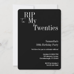 Convites ANIVERSÁRIO DE 30 ANOS de Partido RIP 2000 - Branc