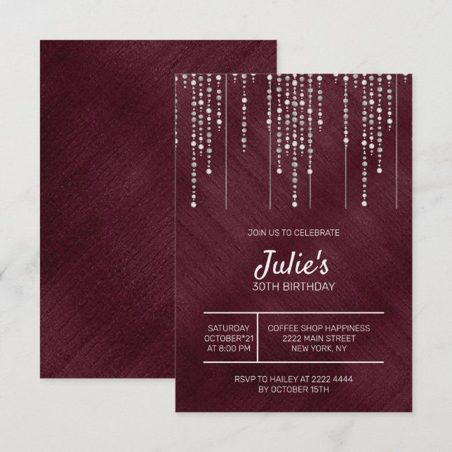 Convites Aniversário de 30 anos de Pérolas Brancas (Frente/Verso)