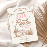 Convites Aniversário de 30 anos de Rodeo 30 do Deserto Ocid<br><div class="desc">30 do deserto ocidental cor-de-rosa, aniversário de 30 anos cor-de-rosa e 30-rodeo-rodeio, convite para aniversário de 30 anos para mulheres com duas vacas mais longas, ilustração do deserto ocidental e texto do estilo corda. Este convite de aniversário de 30 rodeo é ideal para uma festa de aniversário de 30 anos...</div>