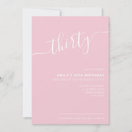 Convites Aniversário de 30 anos de Script com Letras Elegan