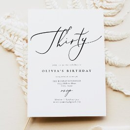 Convites ANIVERSÁRIO DE 30 ANOS de Script Elegante de Calig