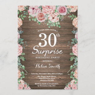 Convites aniversário de 30 anos de Surpresa de Peões Rosa