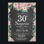Convites aniversário de 30 anos de Surpresa de Peonies Rosa<br><div class="desc">Peônias cor-de-rosa surpreendem aniversário de 30 anos convite para mulheres. Flor Floral de Água. Rosa Rosa Rosa Elegante e Flores de Pequim. Aniversário Adulto. Fundo do quadro.Preto & Branco. 13 15 16º 18º 20 21 rua 30 40º 50º 80 de 60º 70 de 100º, qualquer idade. Para mais personalização, clique...</div>