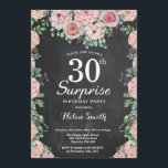 Convites aniversário de 30 anos de Surpresa de Peonies Rosa<br><div class="desc">Peônias cor-de-rosa surpreendem aniversário de 30 anos convite para mulheres. Flor Floral de Água. Rosa Rosa Rosa Elegante e Flores de Pequim. Aniversário Adulto. Fundo do quadro.Preto & Branco. 13 15 16º 18º 20 21 rua 30 40º 50º 80 de 60º 70 de 100º, qualquer idade. Para mais personalização, clique...</div>