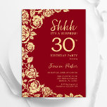 Convites Aniversário de 30 anos de Surpresa de Rosas Dourad<br><div class="desc">Convite de festas de aniversário de 30 anos de surpresa floral de ouro vermelho. Design elegante com rosas, folha de ouro falsa e letra de script de tipografia. A Trendy convida o cartão perfeito para uma festa de na moda. Pode ser personalizado para qualquer idade. Impressos convites Zazzle ou modelo...</div>