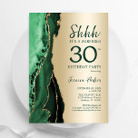 Convites aniversário de 30 anos de Surpresa do Emerald Gree<br><div class="desc">Emerald Green e ouro agitam o convite de festas aniversário de 30 anos surpresa. Elegante design moderno com aquarela agate marble geode background, faux glitter gold e typografia script font. Trendy convida o cartão perfeito para uma comemoração de dia das mulheres na moda. Impressos convites Zazzle ou modelo de impressão...</div>