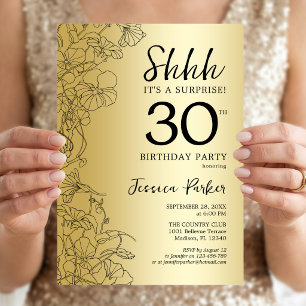 Convites aniversário de 30 anos de Surpresa Dourada