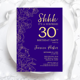 Convites Aniversário de 30 anos de Surpresa Dourada