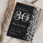 Convites Aniversário de 30 anos de Surpresa Elegante Dispar<br><div class="desc">Elegante aniversário de 30 anos para o modelo de convites de Sparkles. Com luzes prateadas,  cordas e faíscas. Excelente para 30,  40º,  50º,  60º e 70 aniversário e muito mais!</div>