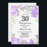 Convites aniversário de 30 anos de Surpresa Floral Roxa Bot<br><div class="desc">Convite Para aniversário de 30 anos De Surpresa De Roxo Botânico. Convite de Aniversário para Mulheres de Rosa Floral Flor Floral de Água. Rosa Rosa Rosa Elegante e Flores de Pequim. Aniversário Adulto. Fundo Branco.Preto & Branco. 13 15 16º 18º 20 21 rua 30 40º 50º 80 de 60º 70...</div>