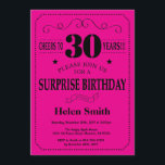 Convites Aniversário de 30 anos de surpresa preto e rosa qu<br><div class="desc">Surpresa aniversário de 30 anos de Convite à Tipografia Preta e Rosa Quente. Fundo preto e rosa quente. Aniversário Adulto. Homens ou Mulheres Aniversário. Menino ou Menina Menina Menina Adolescente Convidam. 13 15 de 16º 18º 20 21rua 30 de 40º 50º 80 de 60º 70 de 100º. Qualquer Idade. Para...</div>