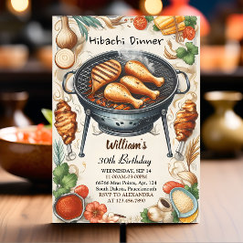 Convites Aniversário de 30 anos de Sushi Hibachi, Churrasco