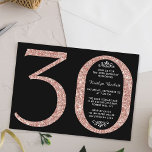 Convites Aniversário de 30 anos de Tipografia Glitter Doura<br><div class="desc">Celebre em estilo com esses convites elegantes de aniversário de 30 anos de glitter rosa dourado de moda. O design é fácil de personalizar e seus convidados ficarão entusiasmados quando receberem esses convites para na moda.</div>