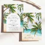 Convites Aniversário de 30 anos de Verão de praia tropical<br><div class="desc">Elegante convite para aniversário de 30 anos de verão na praia tropical.</div>