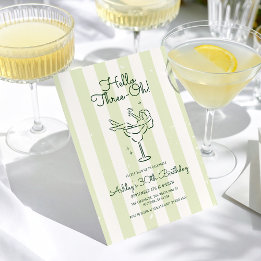 Convites Aniversário de 30 anos de Vidro de Cocktail Desenh