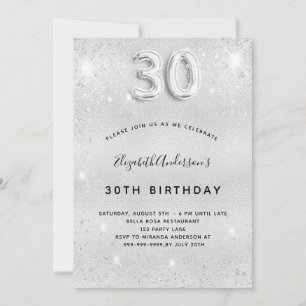 Convites aniversário de 30 anos de vidro de poeira de meta