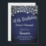 Convites Aniversário de 30 anos Denim Diamonds Gem Diamonds<br><div class="desc">Convites de Aniversário de 30 anos com Falsas Joias e Estampa de Denim</div>