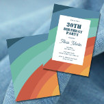 Convites Aniversário de 30 anos do Arco-Íris Colorido do Gr<br><div class="desc">O padrão do arco-íris é colorido nos convites de aniversário.</div>