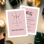 Convites Aniversário de 30 anos do Moderno Mystic Tarot For<br><div class="desc">Um modelo aniversário de 30 anos moderno, elegante e chic com um tema de tarô, adivinho, com triângulo, as fases da lua e alguns símbolos parecidos com antigas corridas sobre um fundo rosado e roxo. Um design convite de aniversário de tarô divertido para uma jovem na aniversário de 30 anos....</div>