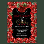 Convites aniversário de 30 anos Floral Vermelho bonito<br><div class="desc">Bonito Convite Para aniversário de 30 anos Floral Vermelho Para Mulheres. Fácil De Alterar O Texto De Exemplo Para Si, Clicando Em Personalizar. Clique Em Personalizar/Editar Com A Ferramenta Design Para Alterar O Tipo De Fonte, A Cor Da Fonte, O Tamanho Da Fonte Ou Para Adicionar/Excluir/Alterar O Texto Ou Os...</div>