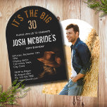 Convites aniversário de 30 anos Foto do Chapéu do Cowboy Bo<br><div class="desc">aniversário de 30 anos Foto do Cowboy Hat Boots Masculine Invitation apresenta um par de botas pretas de cowboy com um chapéu castanho enfiado sobre o topo. Adicione sua foto favorita ao contrário. Criado pelo Evco Studio www.zazzle.com/store/evcostudio</div>