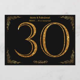 Convites aniversário de 30 anos, Gatsby styl, dourado preto