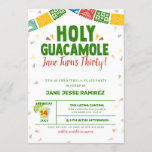 Convites aniversário de 30 anos Guacamole Fiesta<br><div class="desc">Use a ferramenta design Zazzle para "Personalizar" este convite personalizado. Se você quiser cores ou designs personalizados além do que é oferecido na ferramenta Zazzle design,  fique à vontade para entrar em contato comigo.</div>