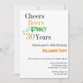 Convites aniversário de 30 anos Halloween Cheers Spooky Par