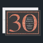 Convites aniversário de 30 anos Invitation Orange Glitter C<br><div class="desc">Convite para aniversário de 30 anos. Festa de aniversário de brilho preto e laranja Convide com fundo de quadro. Surpresa Aniversário. Aniversário Adulto. Homens ou Mulheres Bday Bash Party. Para mais personalização,  clique no botão "Personalizar" e use nossa ferramenta de design para modificar este modelo.</div>