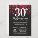 Convites aniversário de 30 anos Invitation Red Glitter<br><div class="desc">aniversário de 30 anos com luzes de cordas vermelhas com fundo brilhante vermelho. Aniversário Vermelho. Aniversário Adulto. Homens ou Mulheres no Dia Convidam. 13 15 16º 18º 20 21rua 30 40º 50º 60º 80 de 70 100º, qualquer idade. Para mais personalização, clique no botão "Personalizar" e use nossa ferramenta de...</div>