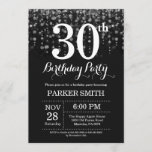 Convites aniversário de 30 anos Invitation Silver Glitter<br><div class="desc">aniversário de 30 anos Invitation with Silver String Lights with Silver Glitter Background. Aniversário de Prata. Aniversário Adulto. Homens ou Mulheres no Dia Convidam. 13 15 16º 18º 20 21rua 30 40º 50º 60º 80 de 70 100º, qualquer idade. Para mais personalização, clique no botão "Personalizar" e use nossa ferramenta...</div>