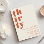 Convites Aniversário de 30 anos moderno simples<br><div class="desc">Simples convite elegante para aniversário de 30 anos,  com tipografia ousada e design minimalista.</div>