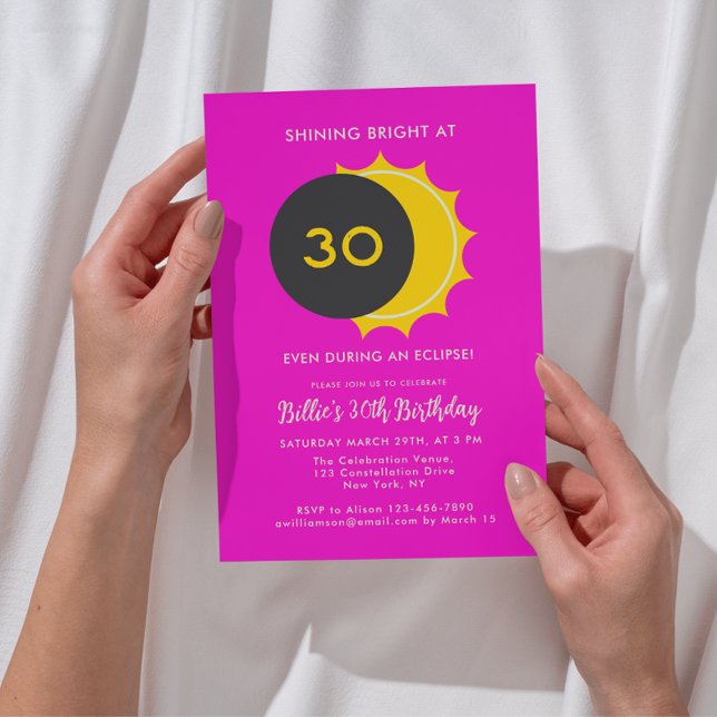 Convites aniversário de 30 anos | Partido Eclipse Solar Par (Add your event details to personalize the invitation.)