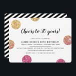Convites ANIVERSÁRIO DE 30 ANOS PARTITY bolinhas de brilho<br><div class="desc">por kat massard >> www.simplysweetPAPERIE.com <<< A trendy convida design para seu BIRTHDAY para qualquer idade - entre em contato comigo para mudar o tipo de brilho para você! Dica: 1. Para alterar/mover gráficos e fontes e adicionar mais texto - pressione o botão "personalizar". - - - - - -...</div>