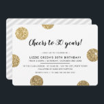 Convites ANIVERSÁRIO DE 30 ANOS PARTITY bolinhas de brilho<br><div class="desc">por kat massard >> www.simplysweetPAPERIE.com <<< A trendy convida design para seu BIRTHDAY para qualquer idade - entre em contato comigo para mudar o tipo de brilho para você! Dica: 1. Para alterar/mover gráficos e fontes e adicionar mais texto - pressione o botão "personalizar". - - - - - -...</div>