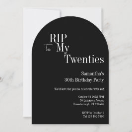 Convites ANIVERSÁRIO DE 30 ANOS Preto do Partido RIP 20