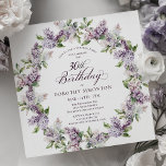 Convites ANIVERSÁRIO DE 30 ANOS Púrpura Lilac Floral do PAR<br><div class="desc">Lilases púrpuras de aquarela suave criam um convite bonito para festas surpresa na primavera. A tipografia adiciona uma estética elegante. Este convite de aniversário está disponível tanto no estoque de papelão tradicional quanto em uma versão descarregável. Faz parte da coleção Purple Primavera Lilac Flower. Ele permite que você escolha um...</div>