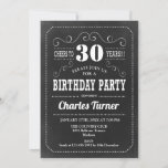 Convites aniversário de 30 anos - Quadro Preto Branco<br><div class="desc">Convite de festas aniversário de 30 anos. Design preto e branco elegante com padrão de quadro. Apresenta fonte na moda retro tipografia. Pode ser personalizado em qualquer idade! Impressos convites Zazzle ou download instantâneo de modelo digital. Perfeito para uma comemoração de um dia entre homens e mulheres.</div>