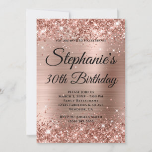 Convites Aniversário de 30 anos Rico  Dourado com Rosa bri