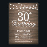 Convites Aniversário de 30 anos Russo Invitation String Lig<br><div class="desc">Convite Rustic aniversário de 30 anos com as luzes de cordas Fundo de madeira. 16º 18º 21rua 30 40º 50º 60º 80 90 100º,  Qualquer idade. Para mais personalização,  clique no botão "Personalizar" e use nossa ferramenta de design para modificar este modelo.</div>